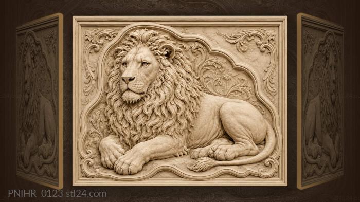 Majestic lion in peaceful repose 3d STL model