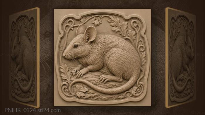 Alert rodent in peaceful repose 3d STL model