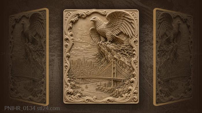 Eagle on a crag above the bridge 3d STL model