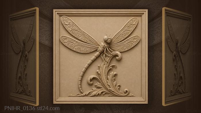 Dragonfly wings delicate flight pattern 3d STL model