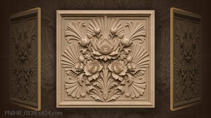 Blossom cluster among opening fans 3d STL model