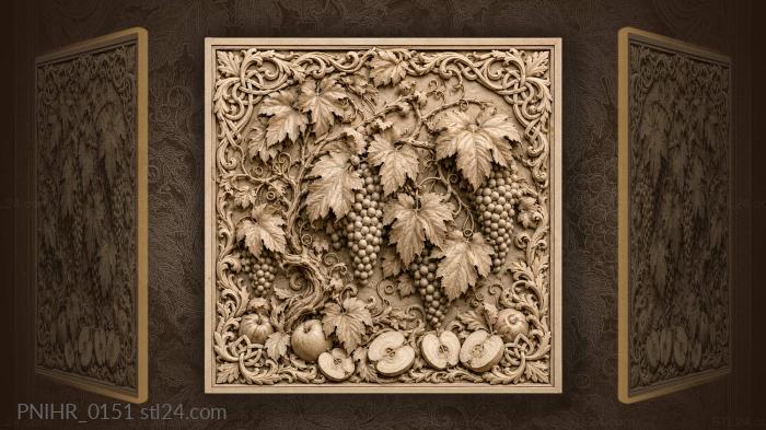 Vine with sliced apples beneath 3d STL model