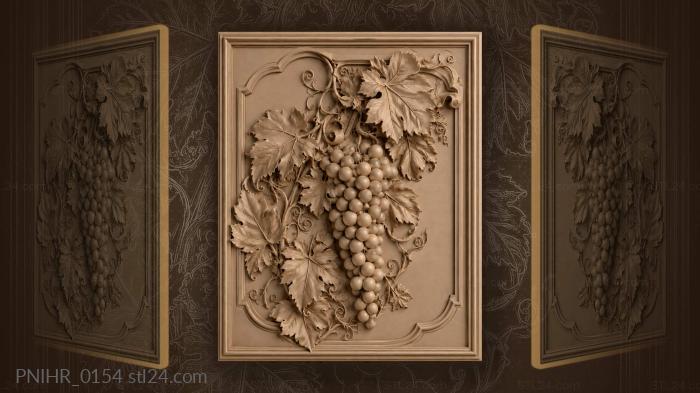Leaves spread around a hanging cluster 3d STL model