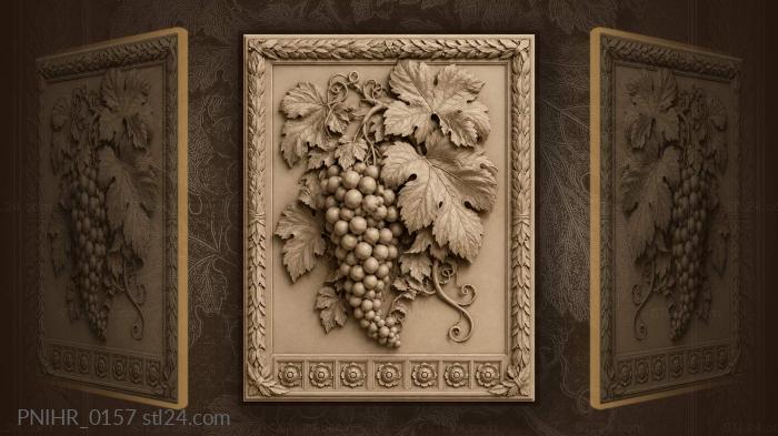 Grape cluster with a long trailing tendril 3d STL model