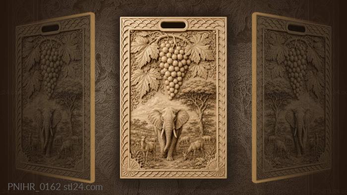 Grapes elephant savanna deer acacia 3d STL model