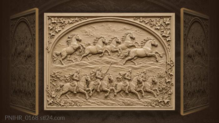 Wild horses sweeping landscape 3d STL model