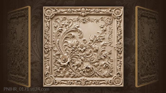 Corner spray of leaves and blossoms 3d STL model