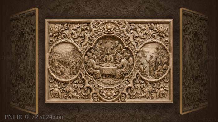 Feast flanked by a procession and a river 3d STL model