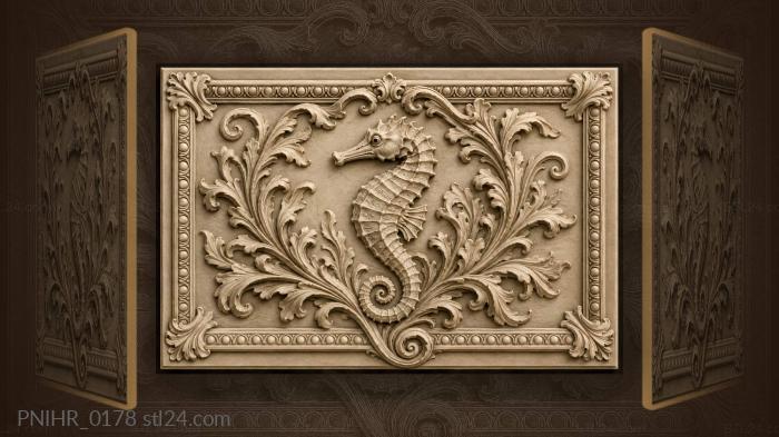 Seahorse among swirling ocean plants 3d STL model