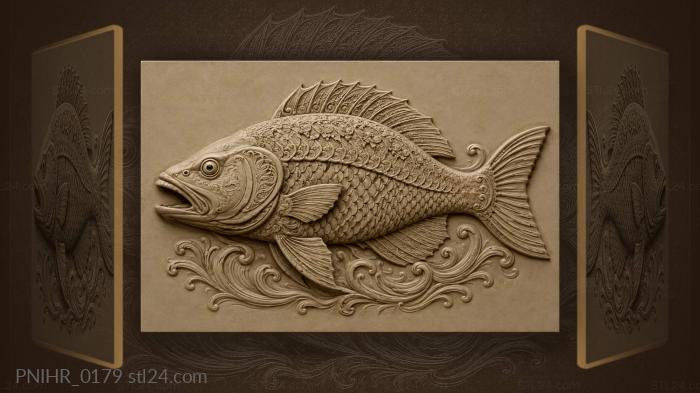 Stylized fish with textured back 3d STL model