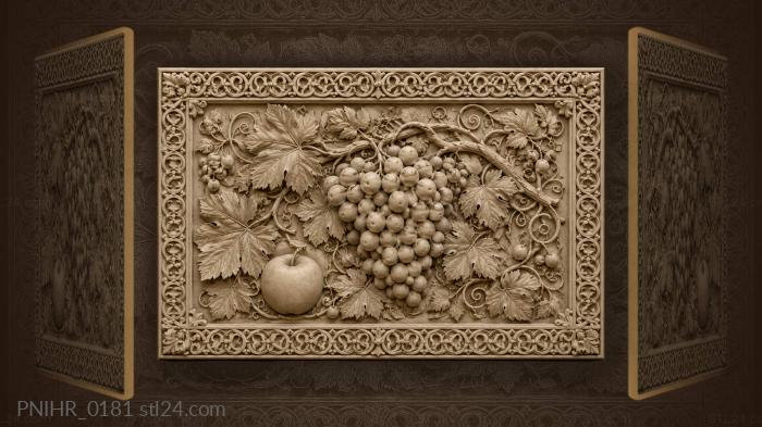 Round berries with an apple at the edge 3d STL model