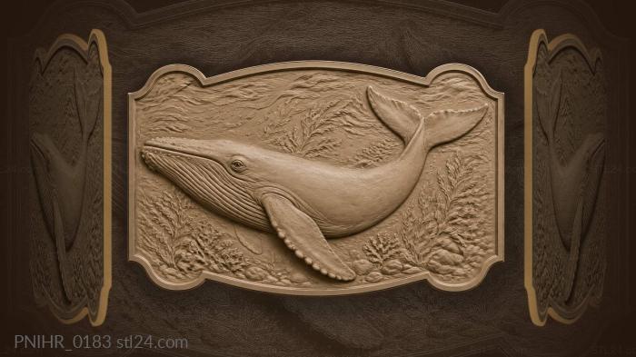 Majestic whale swimming in ocean 3d STL model