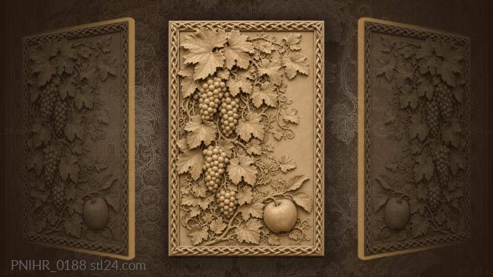 Ripe grapes and a single apple 3d STL model