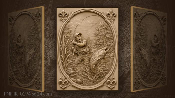 Fish leaping straight at the startled angler 3d STL model