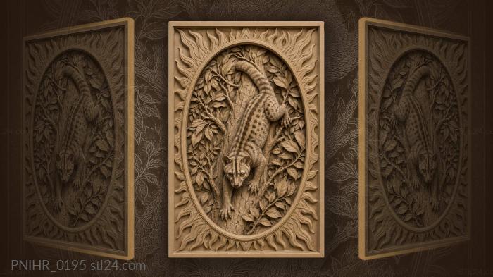 Civet descending among tropical leaves 3d STL model