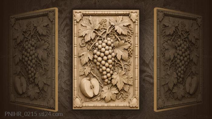 Dense bunches above a halved apple 3d STL model