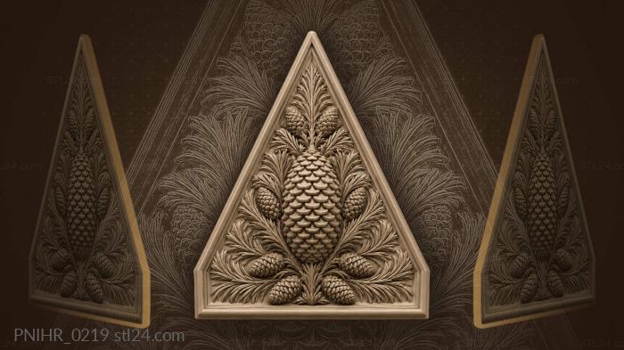 Pinecone with forest branches tiers 3d STL model
