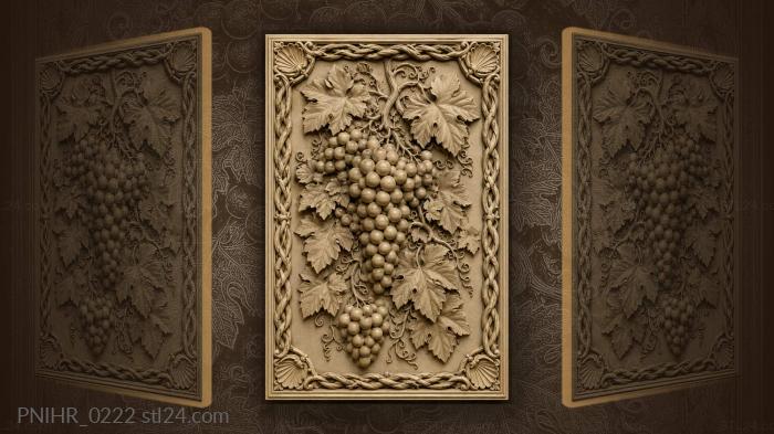 Heavy grape bunches in twisted branches 3d STL model