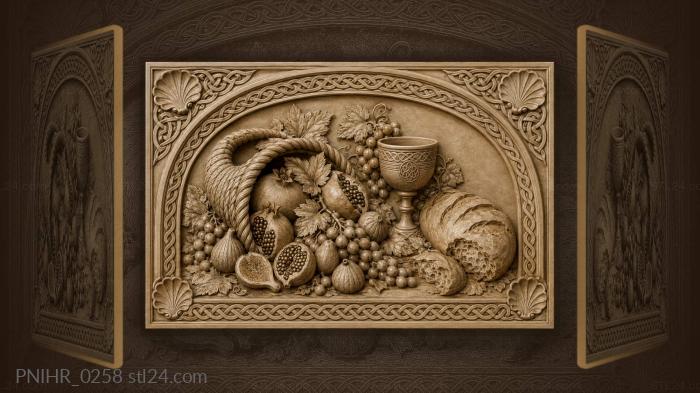 Pomegranates figs and a goblet 3d STL model