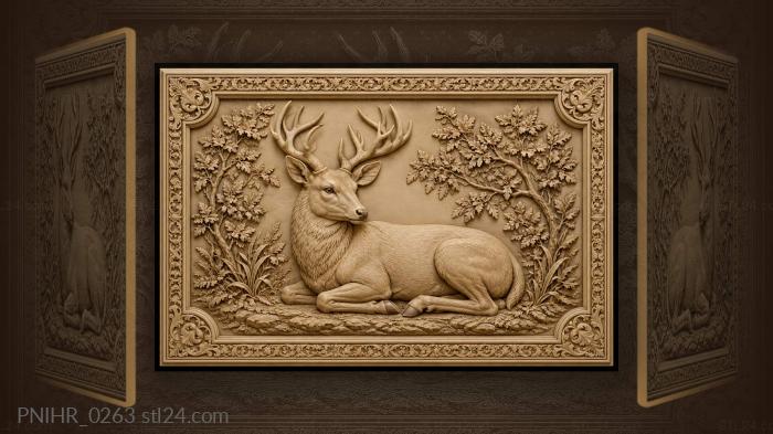 Young deer at rest on a clearing 3d STL model