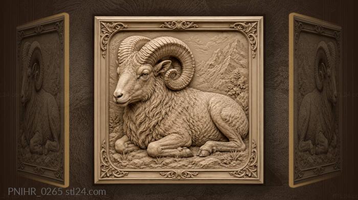 Ram with tightly curled horns 3d STL model