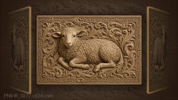 Sheep in swirls of thick wool 3d STL model