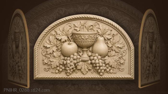 Fruits grapes and golden goblet 3d STL model
