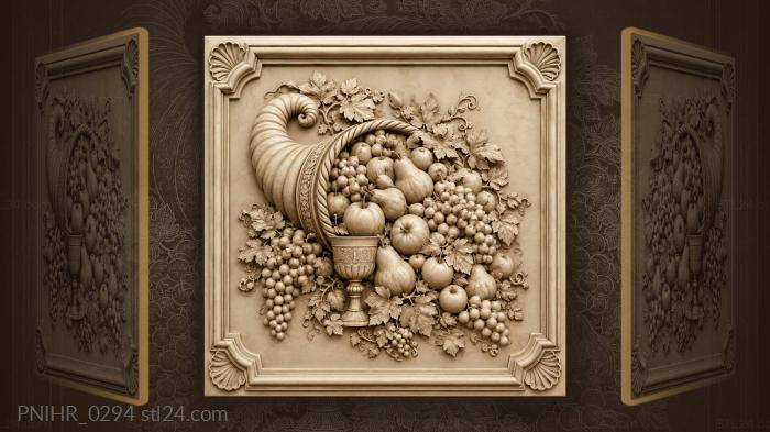 Abundant harvest grapes pears goblet 3d STL model