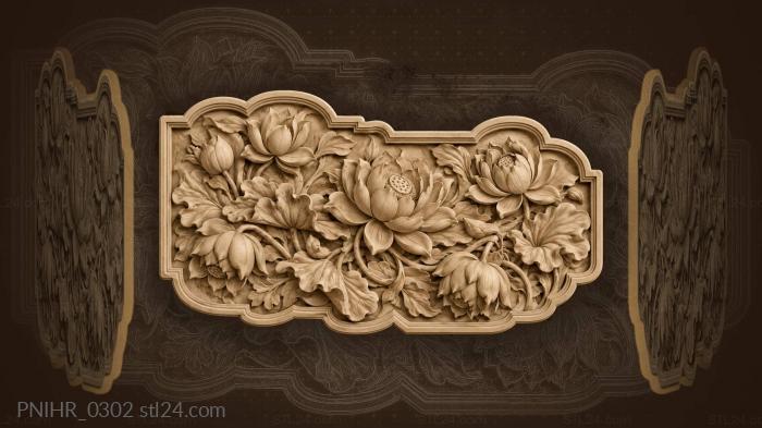 Lotus blossoms crowding together 3d STL model