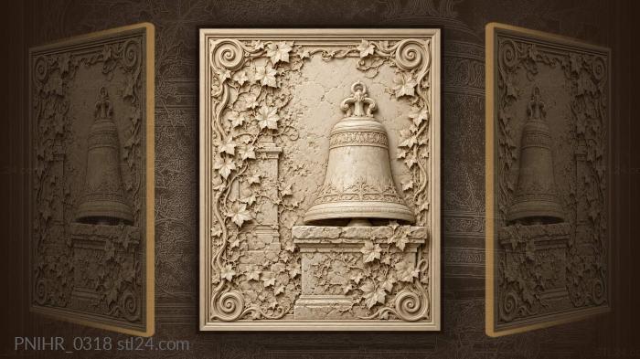 Ancient bell among ivy vines 3d STL model
