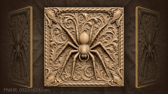 Spider among curling vines 3d STL model
