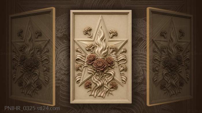 Star flame and crimson carnations 3d STL model