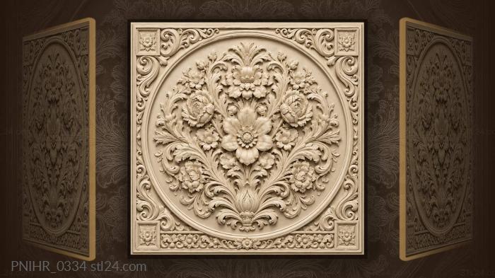 Blooming floral oval composition 3d STL model