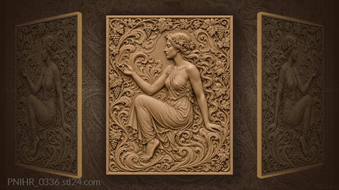Flowing figure among grapevine curls 3d STL model