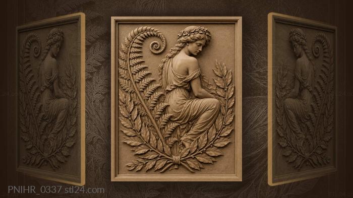 Laurel fern delicate floral detail 3d STL model
