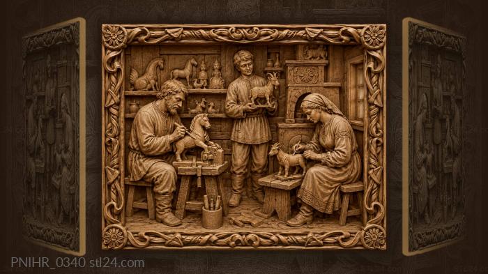 Family making toy horse and goat 3d STL model