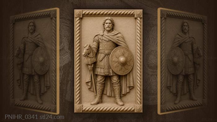 Warrior with shield and toy horse 3d STL model