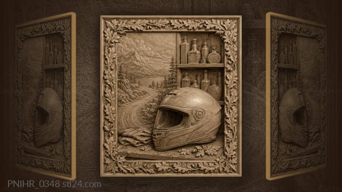 Motorcyclist with bottles landscape background 3d STL model