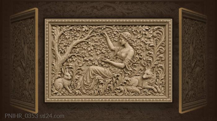 Hare and fox among the branches 3d STL model