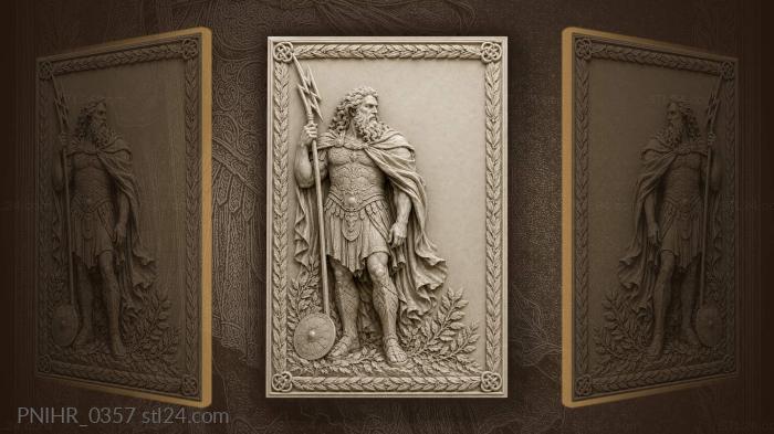 Old warrior with a lightning staff 3d STL model
