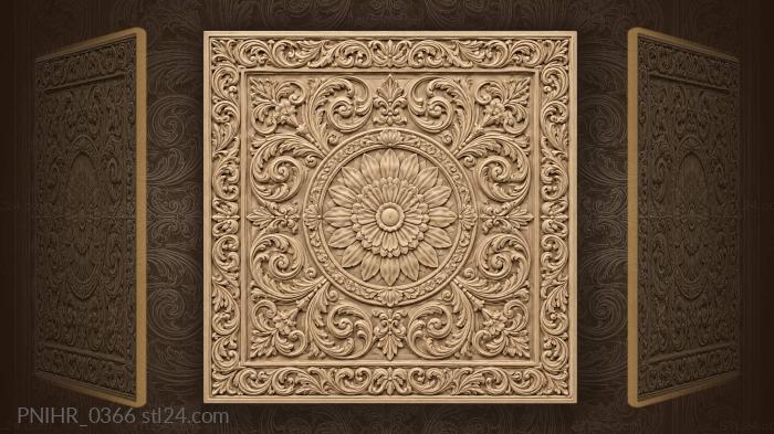 Round bloom ringed by scrolls 3d STL model