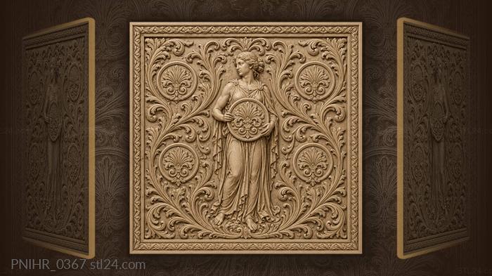 Central figure with emblem medallions 3d STL model