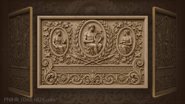 Laurel wreath with spears and ivy 3d STL model