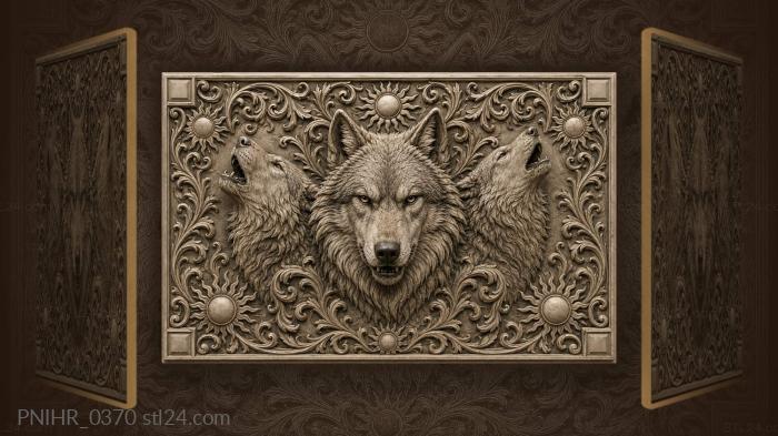 Wolf pack under radiant sun 3d STL model