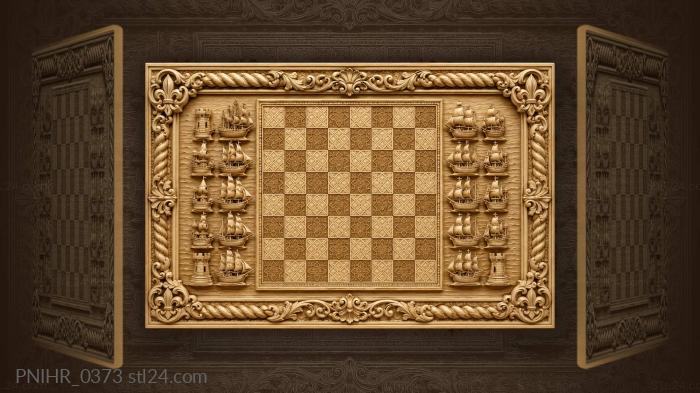 Nautical chess game elaborate frame 3d STL model