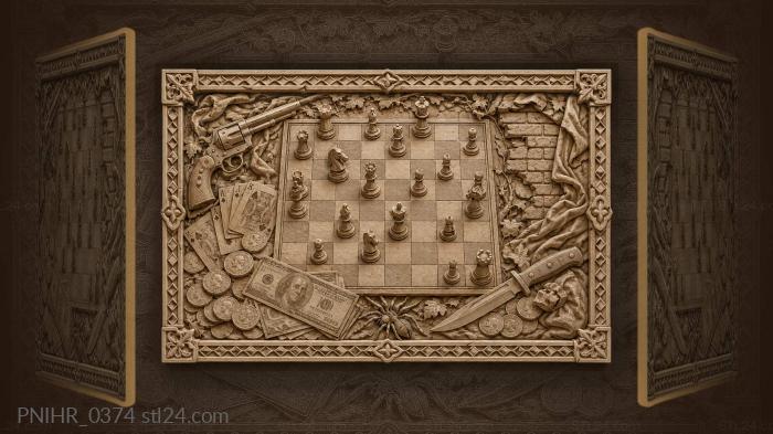 Chess game dark money intrigue 3d STL model