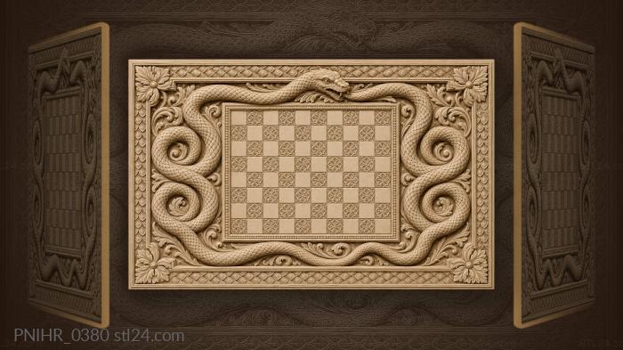 Chessboard serpent geometric scale frame 3d STL model
