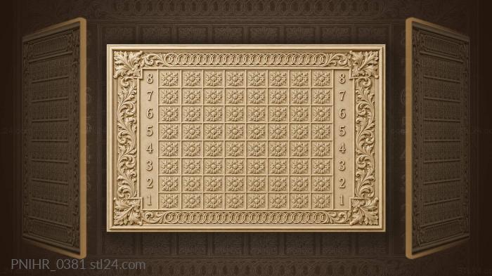 Floral chessboard with ornate border 3d STL model