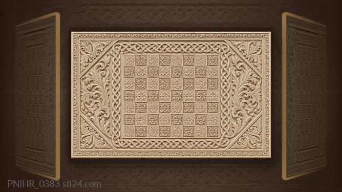 Floral chessboard celtic interlace border 3d STL model