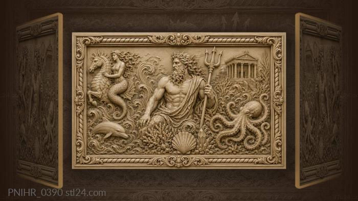 Poseidons realm marine life fantasy 3d STL model